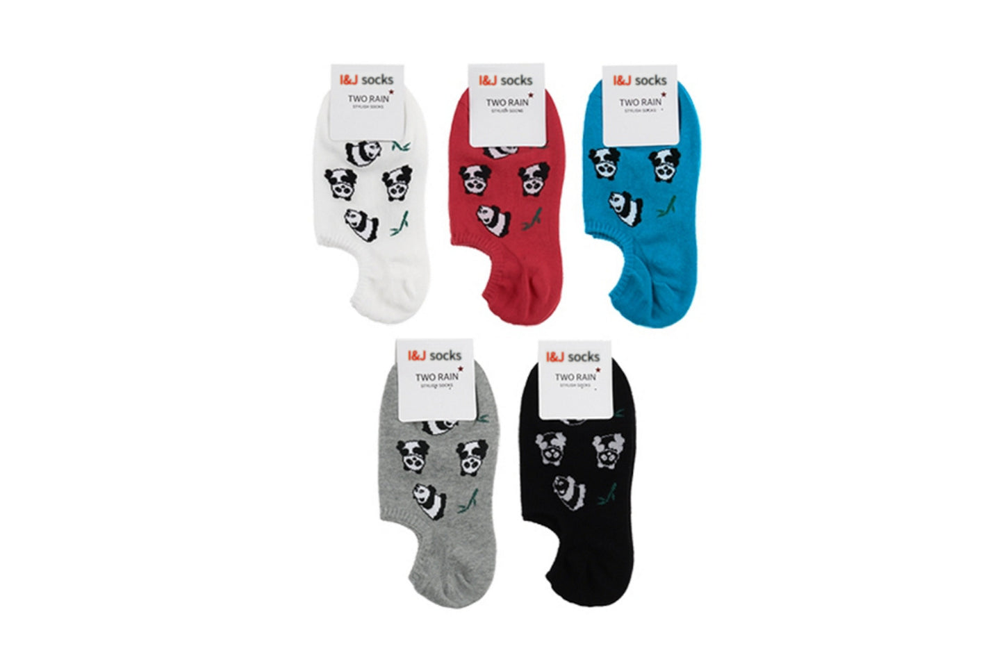 I&J Women's ankle fashion sneakers panda mini overshoe socks(5pairs/10pairs)