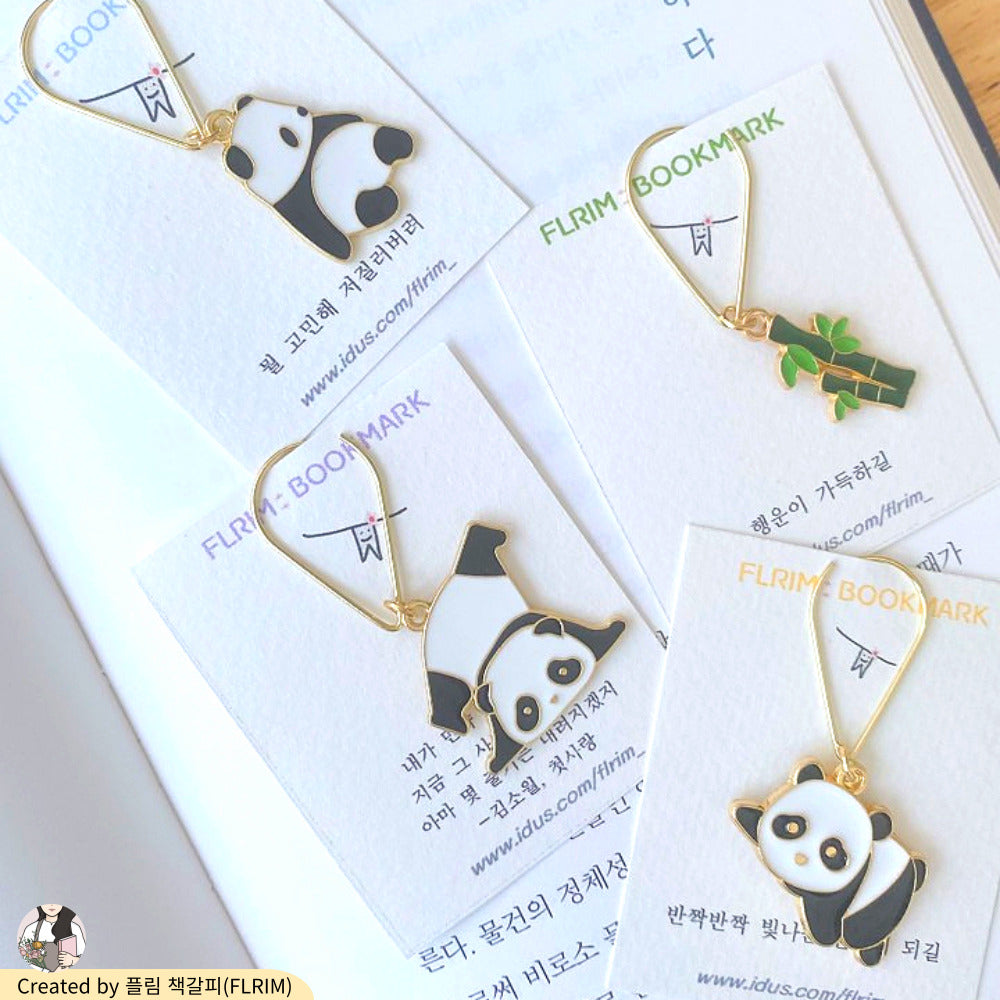 Baby Panda and Bamboo Bookmarks