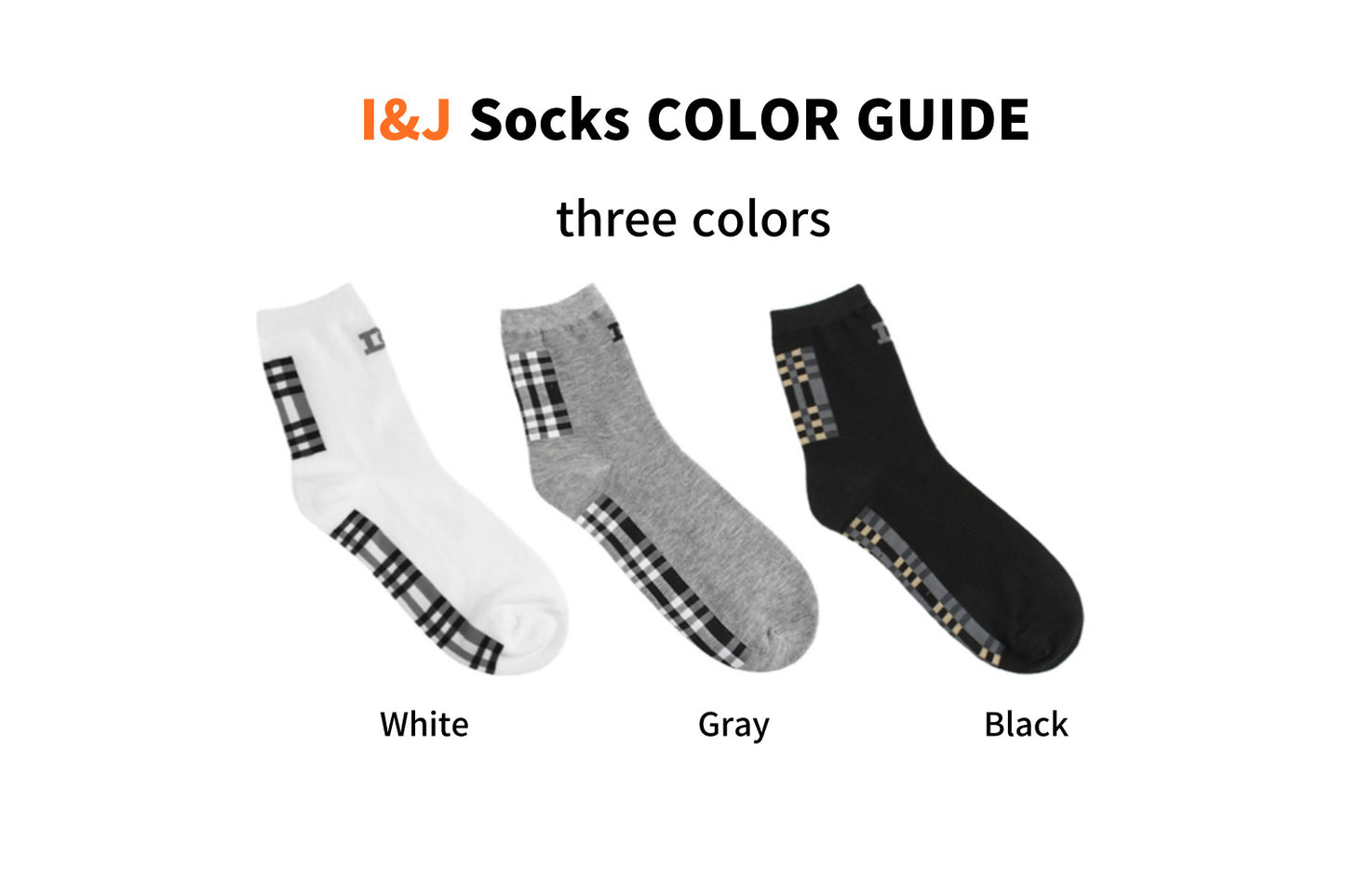 I&J Men's floor check pattern fashion socks (6pairs /12pairs)