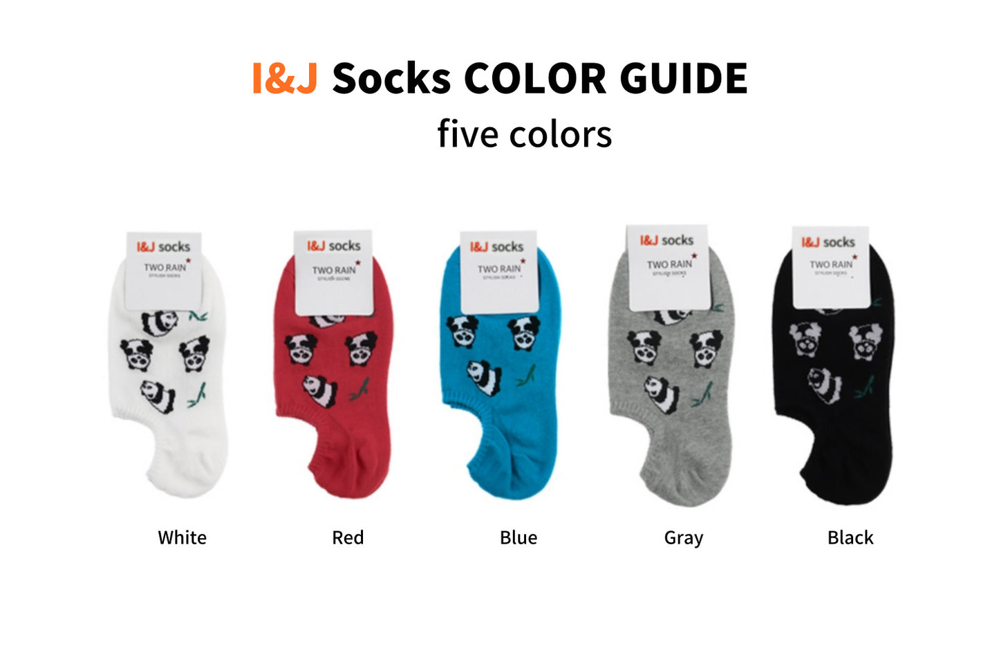 I&J Women's ankle fashion sneakers panda mini overshoe socks(5pairs/10pairs)