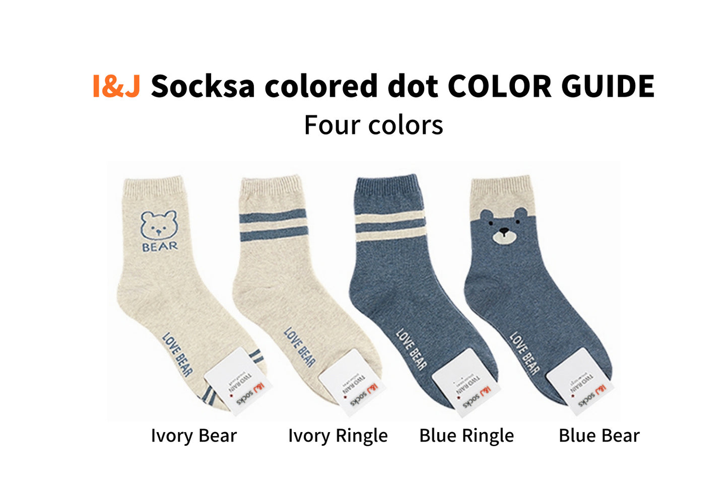 I&J Love Bear Socks Elastic Ankle Length Cotton Socks Aesthetic Socks Cute Socks Lightweight Low Cut Socks for Women(4pairs/8pairs)