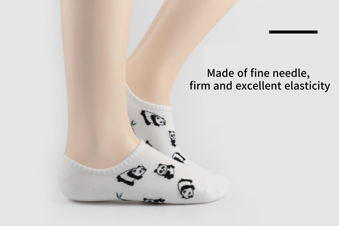I&J Women's ankle fashion sneakers panda mini overshoe socks(5pairs/10pairs)