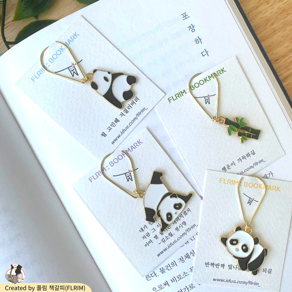 Baby Panda and Bamboo Bookmarks