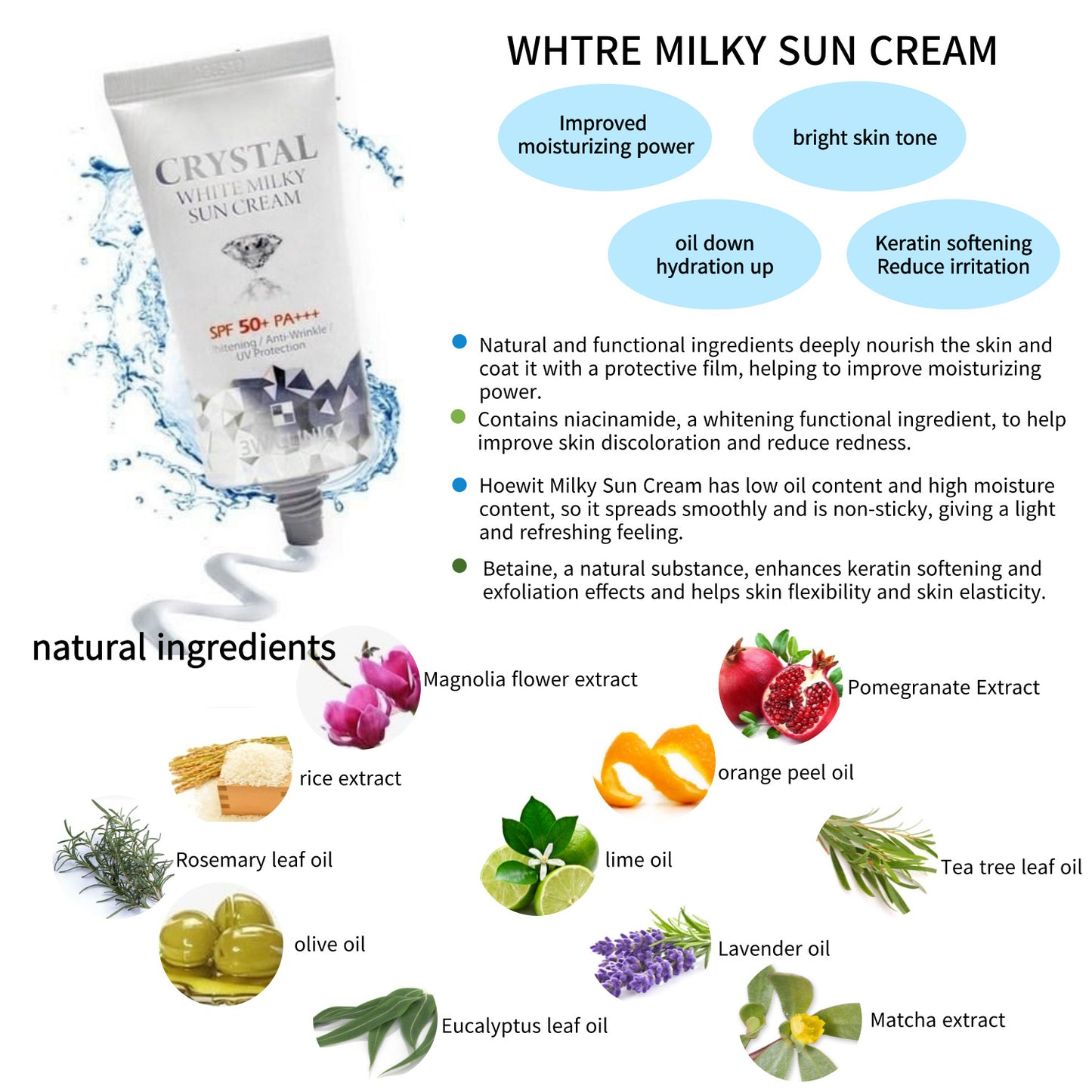 3W CLINIC Crystal White Milky Sun Cream 50ml
