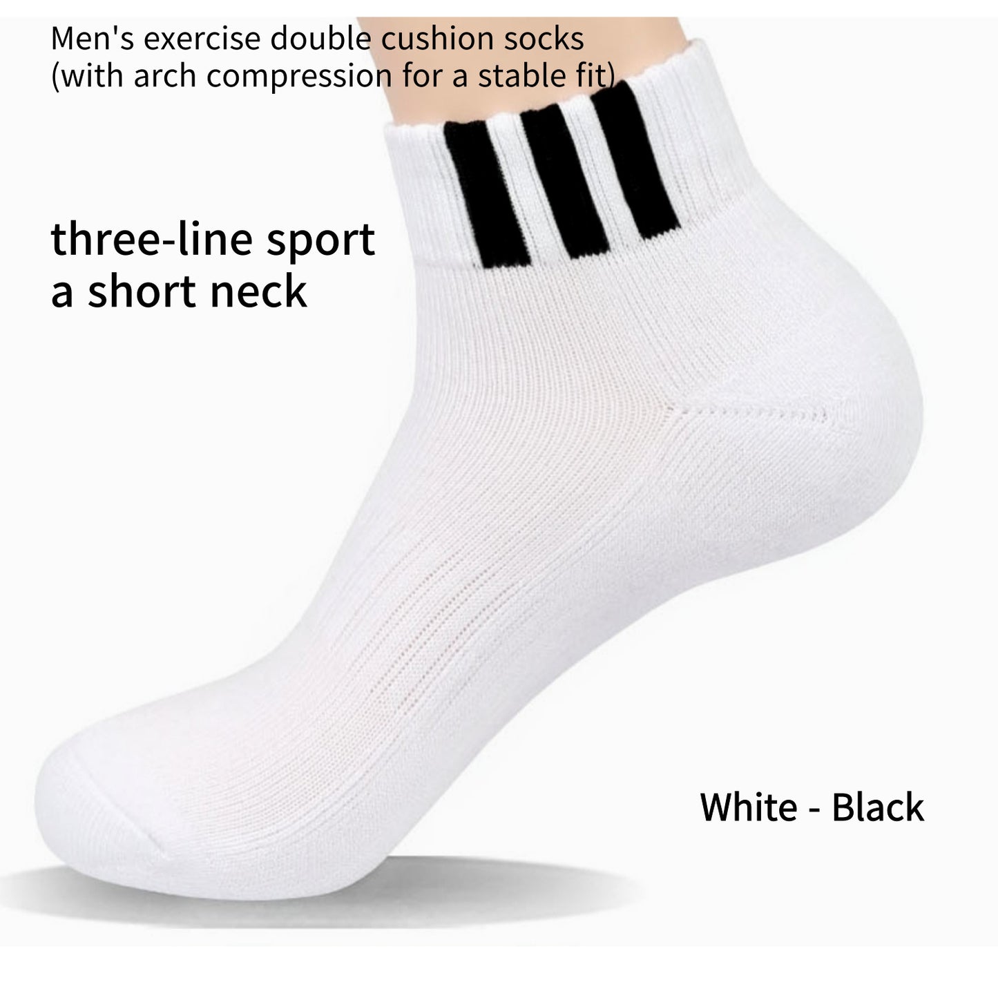 I&J Mens three-line sports Ankle Socks Athletic Running Low Cut Socks With Tab (6Pairs/12pairs)