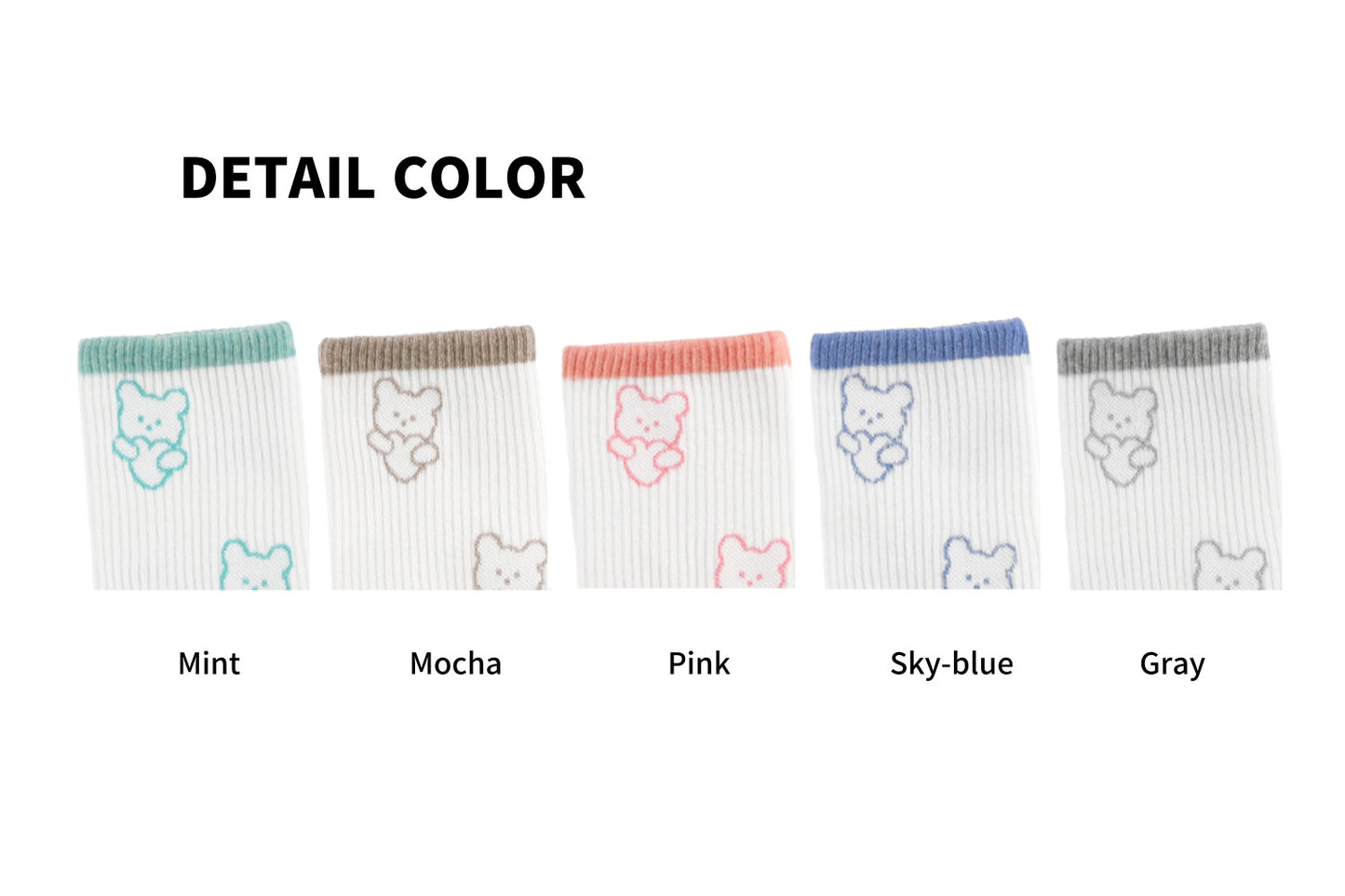 I&J Heart Bear Sports Socks Elastic Ankle Length Cotton Socks Aesthetic Socks Cute Socks Lightweight Low Cut Socks for Women(5pairs/10pairs)