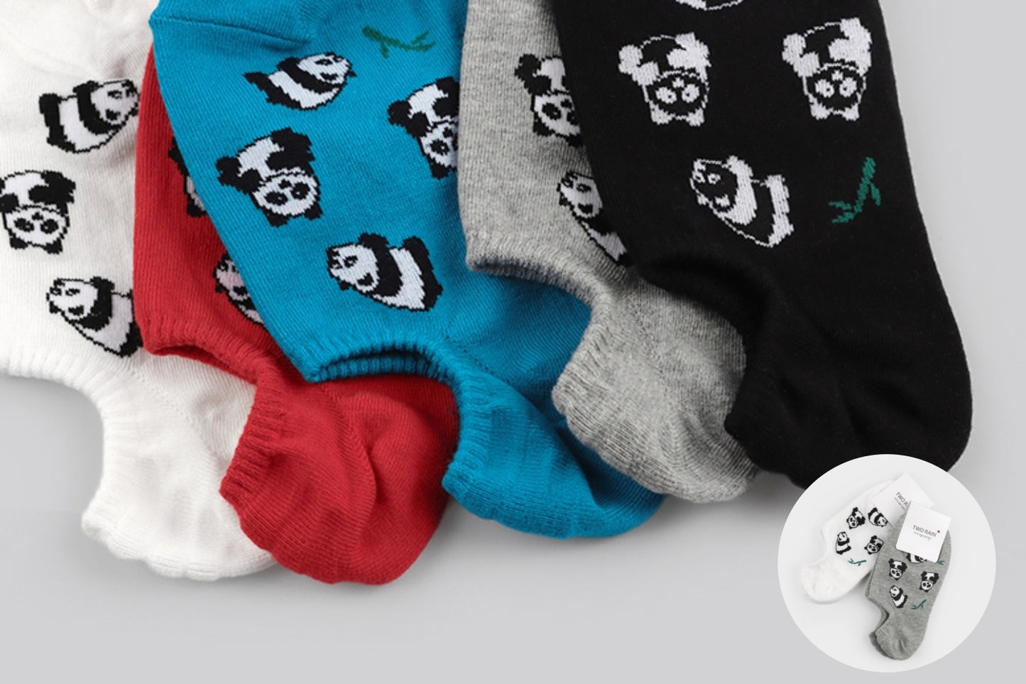 I&J Women's ankle fashion sneakers panda mini overshoe socks(5pairs/10pairs)
