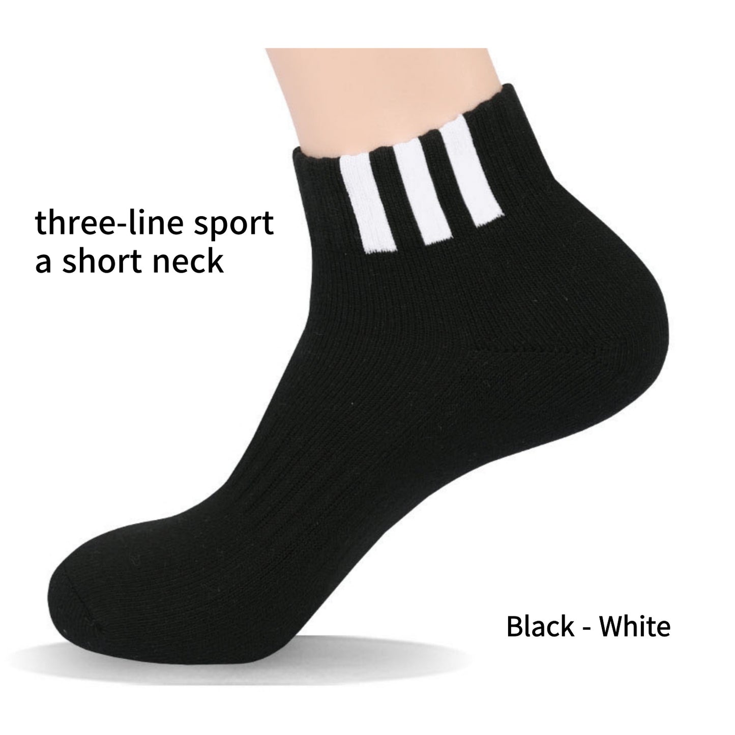 I&J Mens three-line sports Ankle Socks Athletic Running Low Cut Socks With Tab (6Pairs/12pairs)