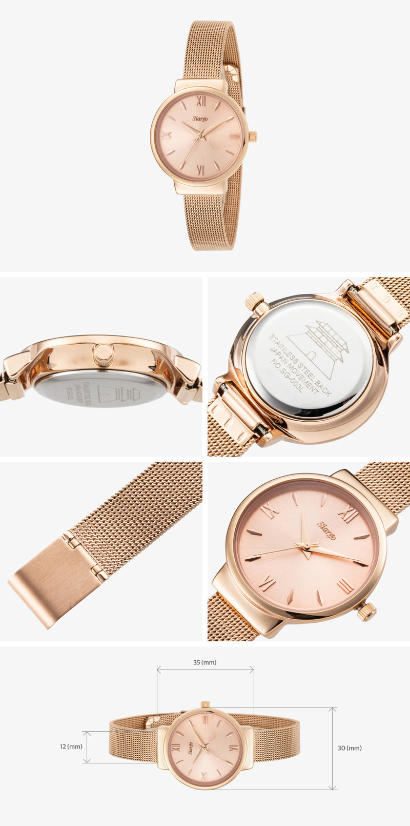 SIARGO CLOVE Mesh Strap Watch for Couple(Total of two watches)