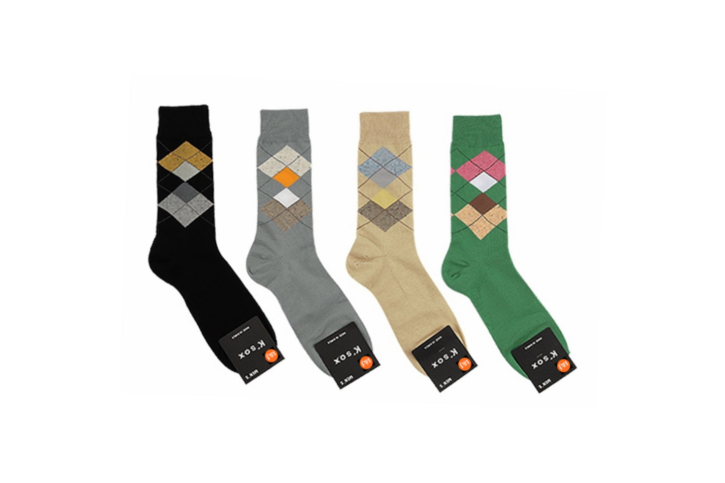 I&J Men's  hippie plaid pattern socks with long neck  fashion socks (4pairs /8pairs/12pairs)