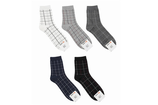 I&J Men's square pattern fashion socks (5pairs / 10pairs)