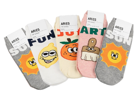 K-Character Socks Cute Funny Funny Character Cute Ankle No Show Cotton Socks (5Pairs/10Pairs)