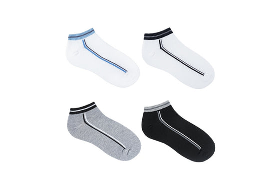 I&J Mens Multi-Pack Two-line Cotton Socks Ankle Thin Breathable Summer Comfort Low Cut Socks(3pairs/6pairs/12pairs)