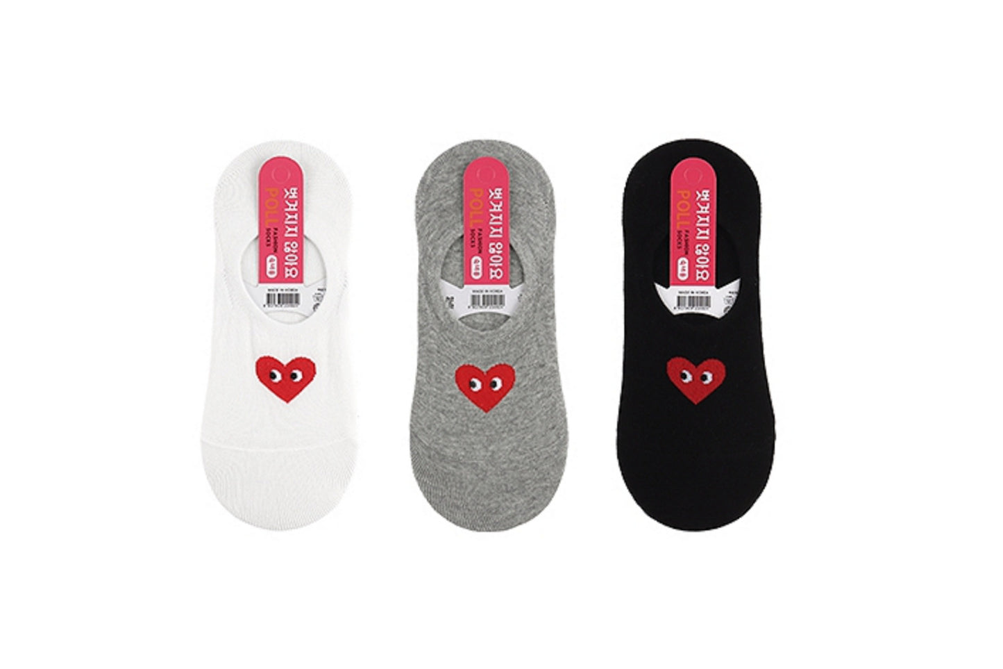 I&J Female Fake MUJI Heart Heart-fluttering Socks(3pairs/6pairs/9pairs)