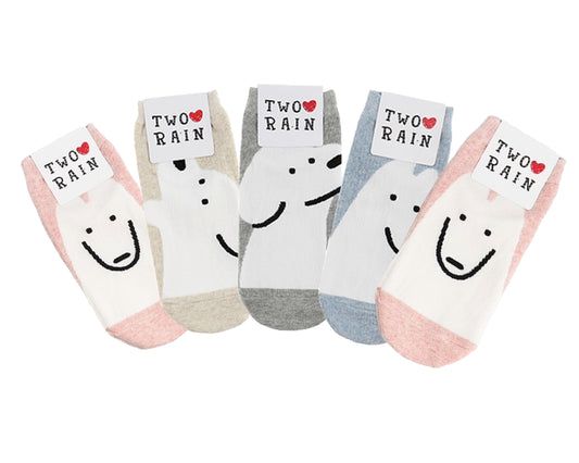 K-Character Socks Puppy Character Cute Ankle No Show Cotton Socks (5Pairs/10Pairs)