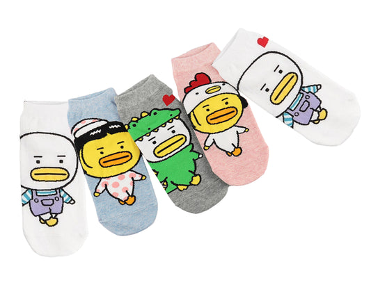 K-Character Socks Family doll Character Cute Ankle No Show Cotton Socks 5Pairs