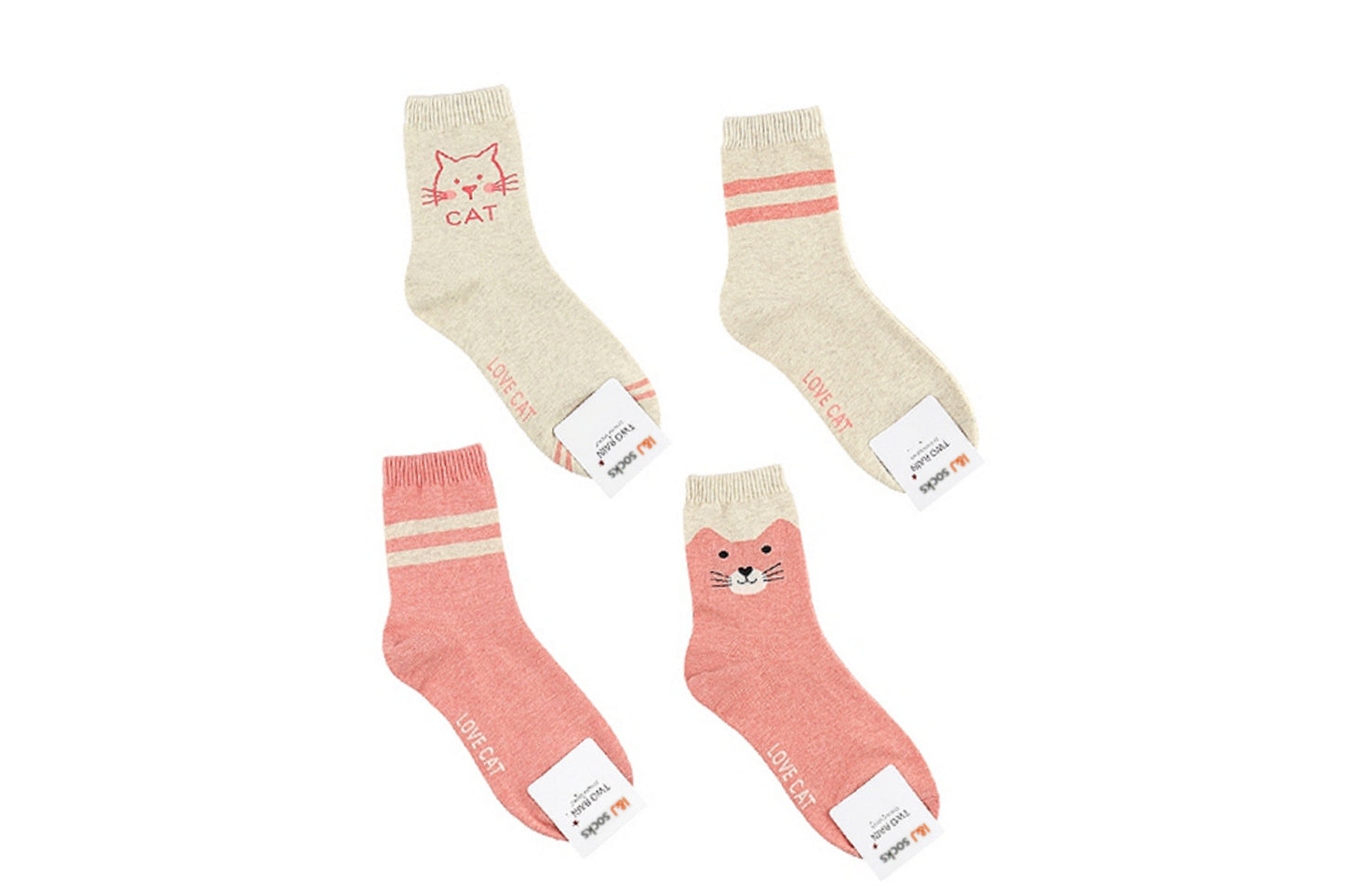 I&J Love cat Socks Elastic Ankle Length Cotton Socks Aesthetic Socks Cute Socks Lightweight Low Cut Socks for Women(4pairs/8pairs)