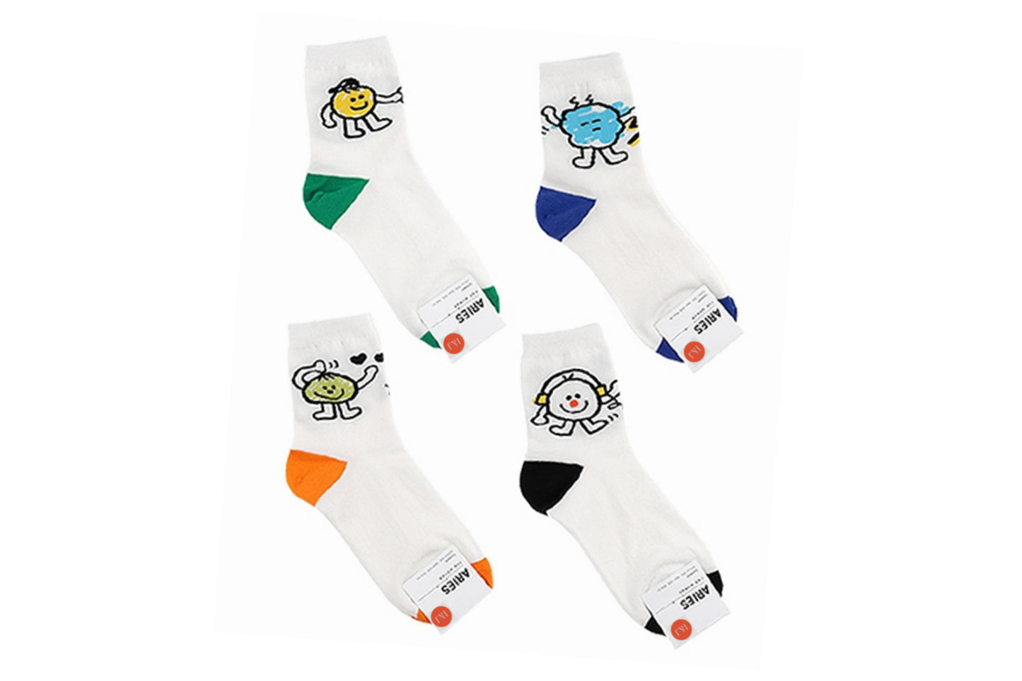 I&J Painting doodle Socks Elastic Ankle Length Cotton Socks Aesthetic Socks Cute Socks Lightweight Low Cut Socks for Women(5pairs/10pairs)