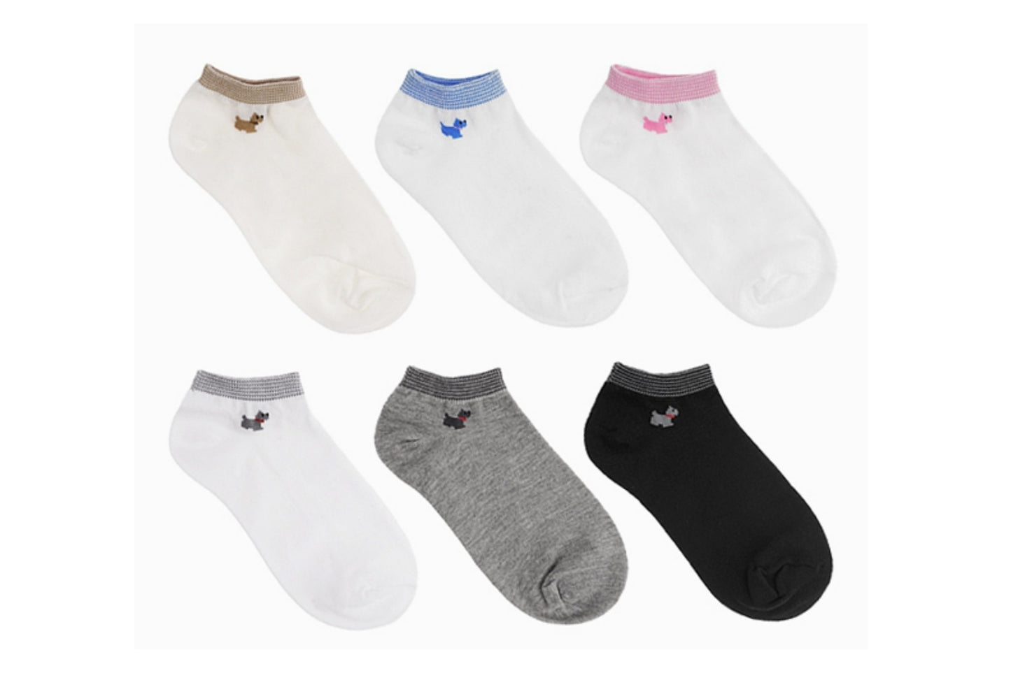 I&J Band Puppy Dotted Women's Socks Lightweight Ventilation Socks No Show(6pairs/12pairs)