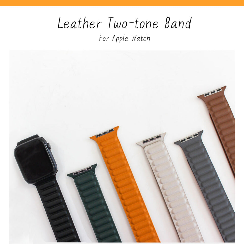 Apple Watch Leather Two-tone Band Strap