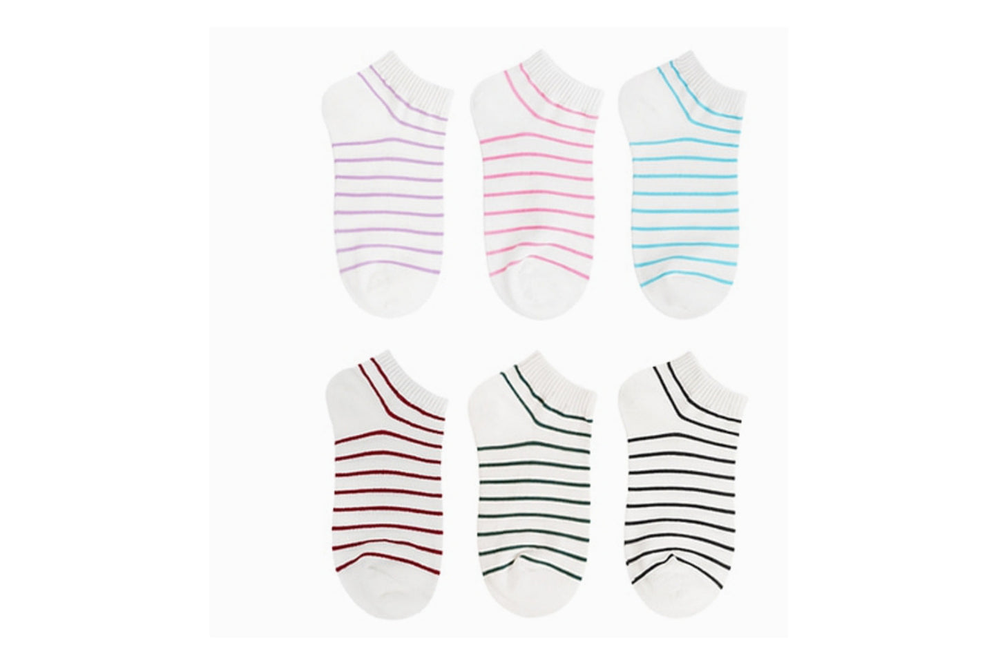 I&J Ringle Pattern Dotted Women's Socks Lightweight Ventilation Socks No Show(6pairs/12pairs)