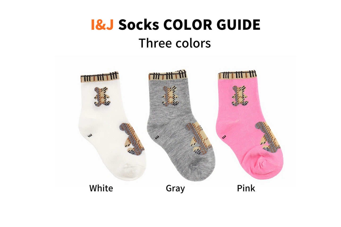 I&J child check patterned baby bear Socks Elastic Ankle Length Cotton Socks Aesthetic Socks Cute Socks Lightweight Low Cut Socks for child(6pairs/12pairs)