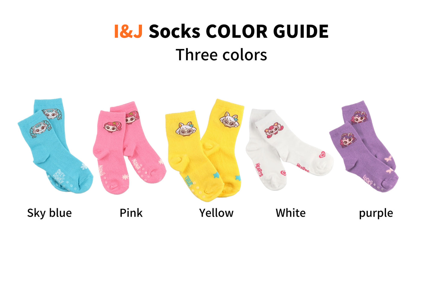 I&J Children's Mysterious Catch Tiny Pink Magic Socks Elastic Medium Cotton Socks Aesthetic Socks Cute Character Socks Non-slip on the Floor Nonslip 3-10 Years Old (ONE SIZE) Low Cut Socks for Light Children (5 Pairs/10 Pairs)