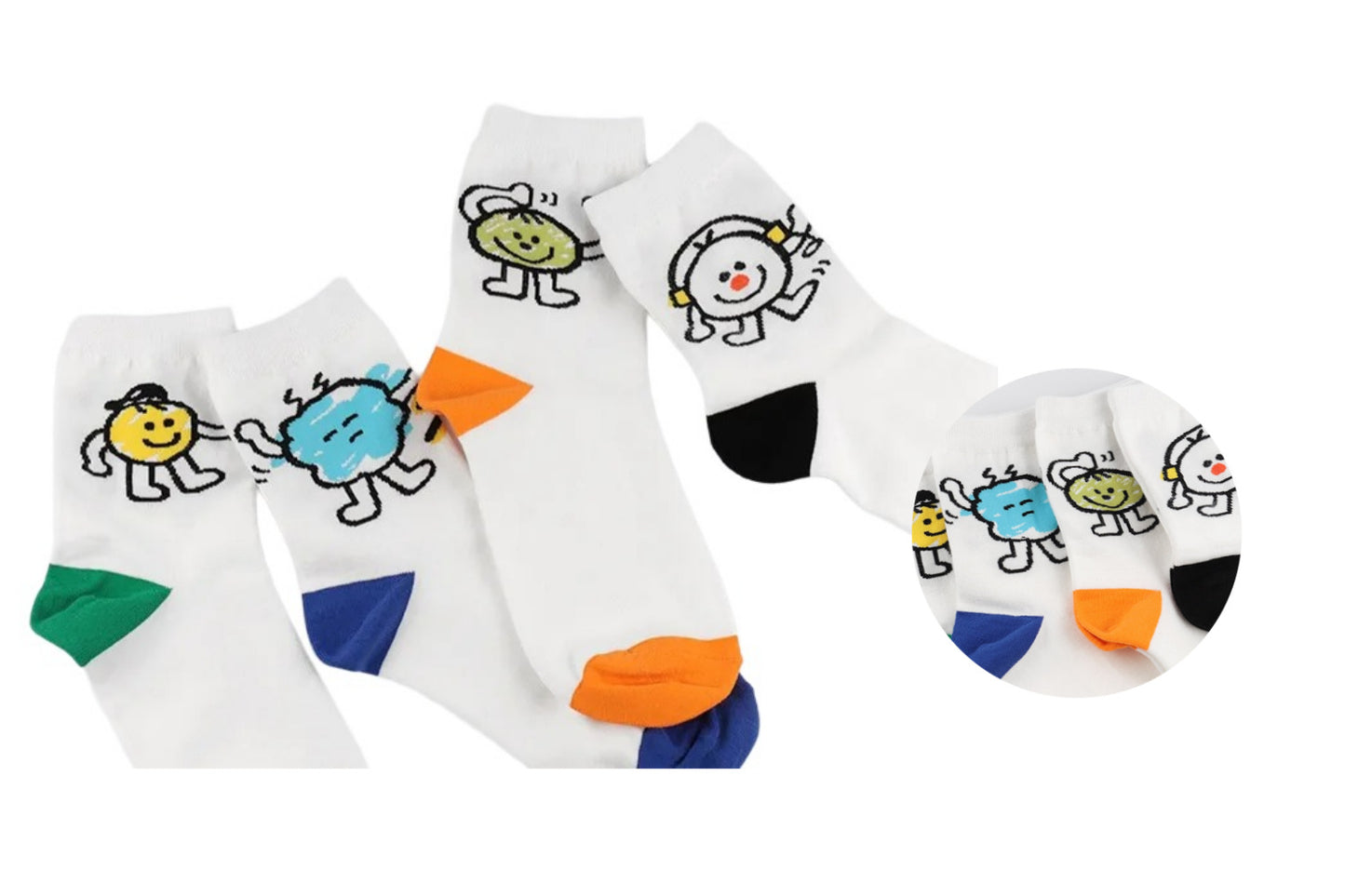 I&J Painting doodle Socks Elastic Ankle Length Cotton Socks Aesthetic Socks Cute Socks Lightweight Low Cut Socks for Women(5pairs/10pairs)