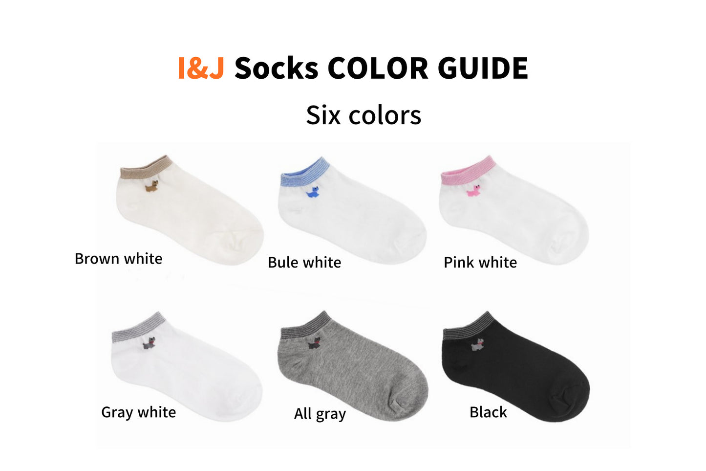 I&J Band Puppy Dotted Women's Socks Lightweight Ventilation Socks No Show(6pairs/12pairs)