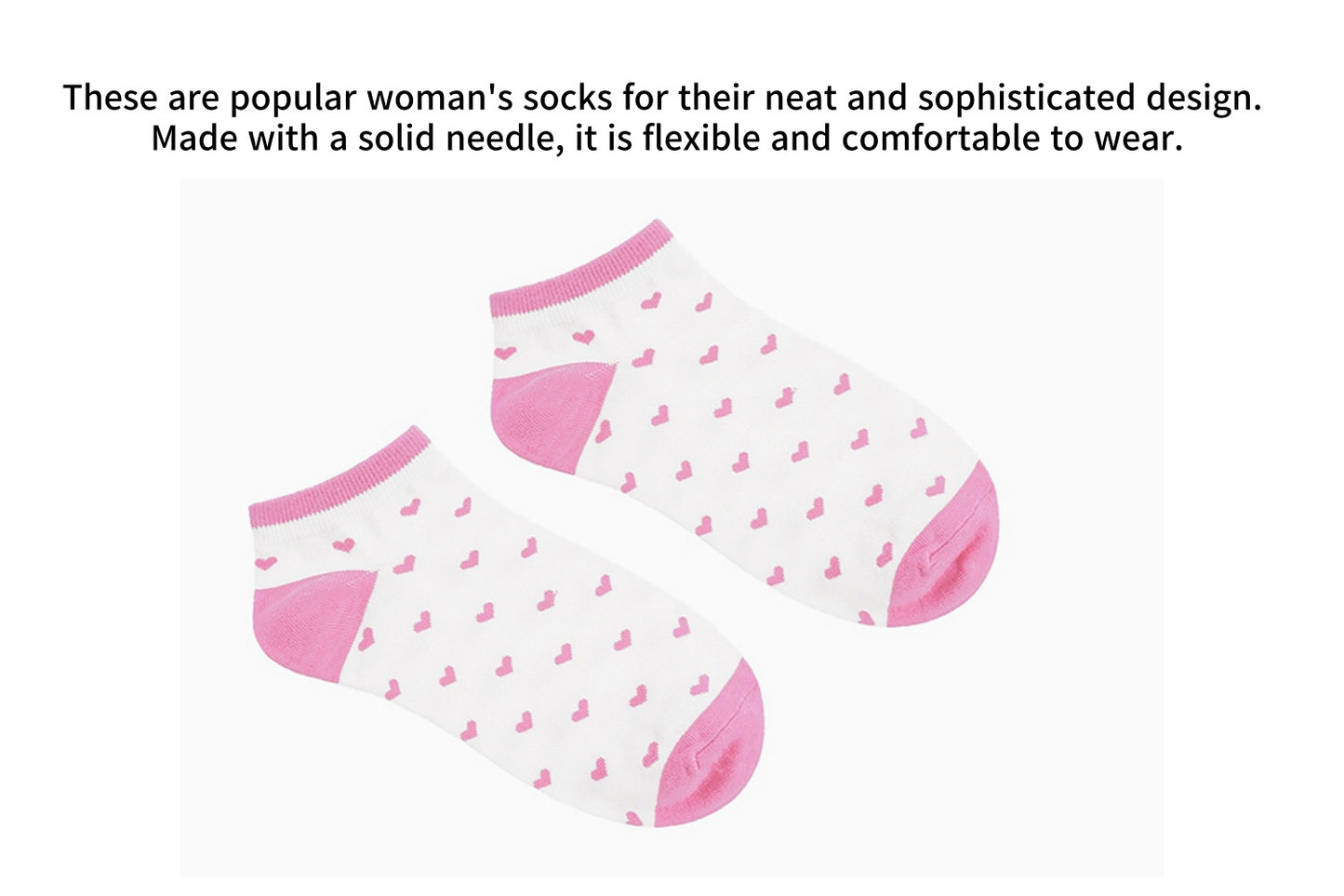 I&J Heart Polka Dots Women's Socks Lightweight Ventilation Socks No Show(6pairs/12pairs)