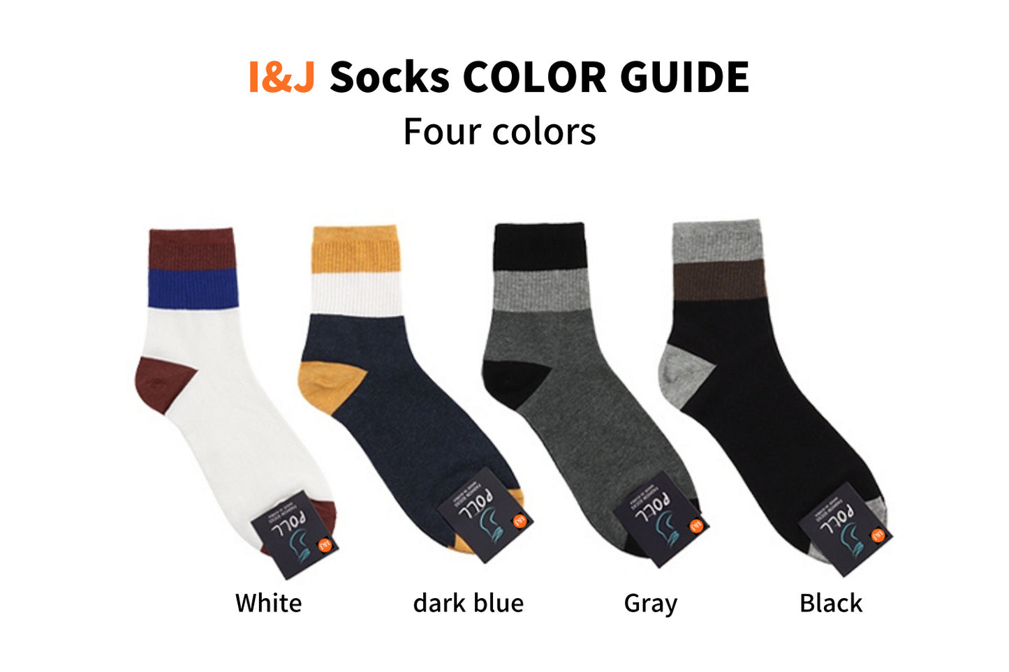 I&J Men's Two-Tone  Fashion Socks(4pairs/8pairs/12pairs)