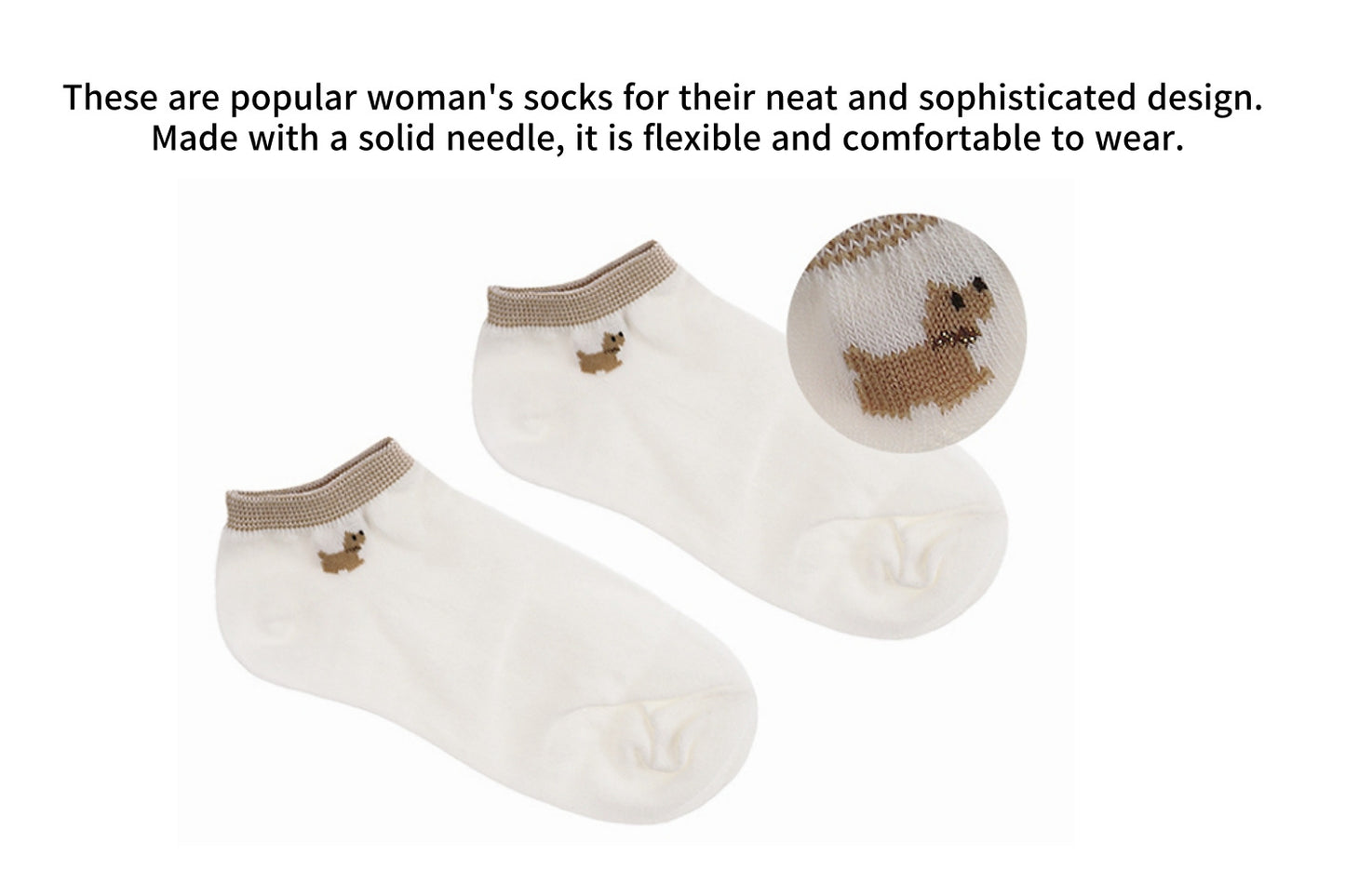 I&J Band Puppy Dotted Women's Socks Lightweight Ventilation Socks No Show(6pairs/12pairs)