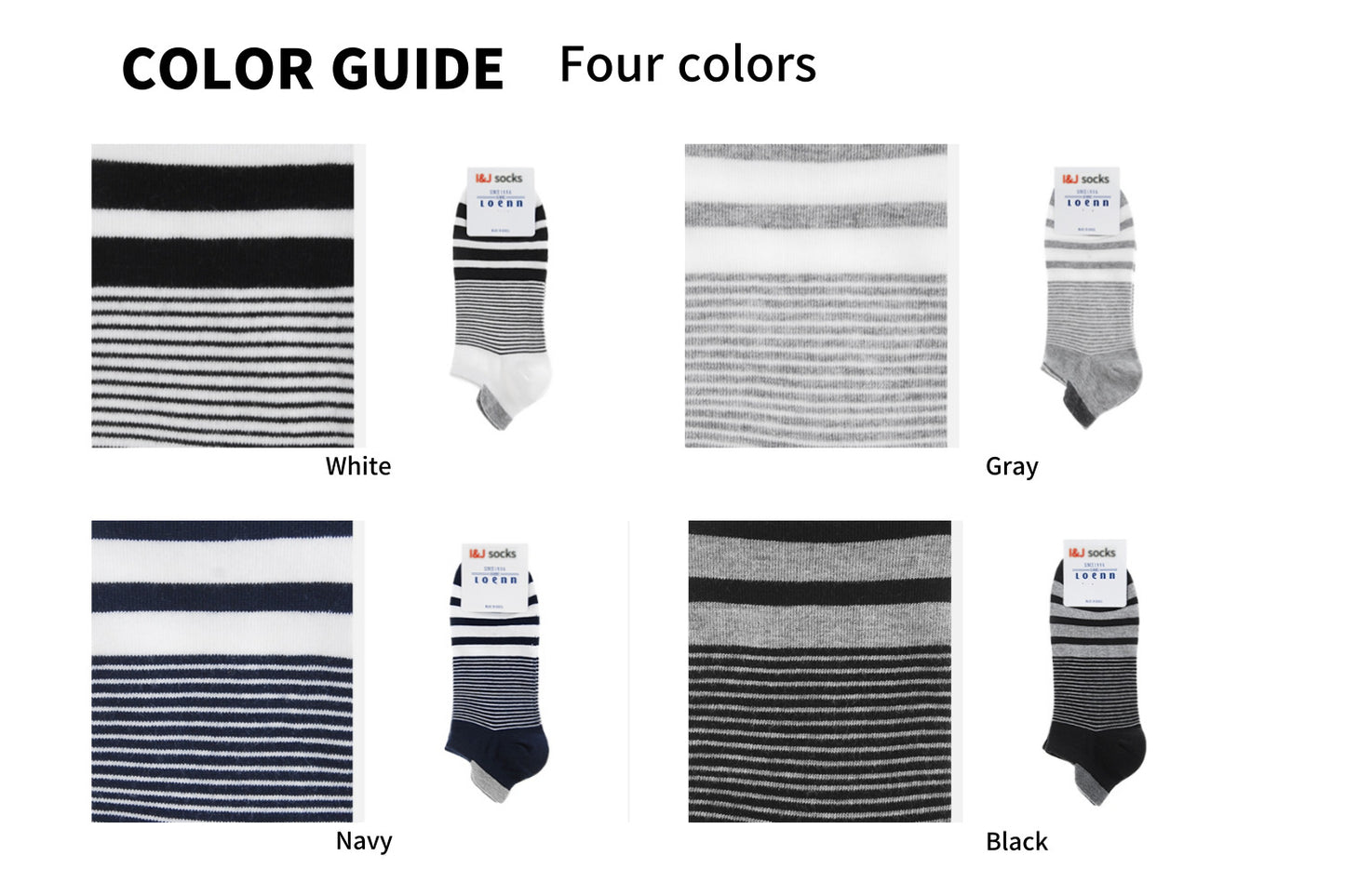 I&J Men's Gentlemen High-Quality Cotton Socks Tap Sneakers Stripe Patterned No-Show Socks, (4 Pairs / 8 Pairs / 12 Pairs)