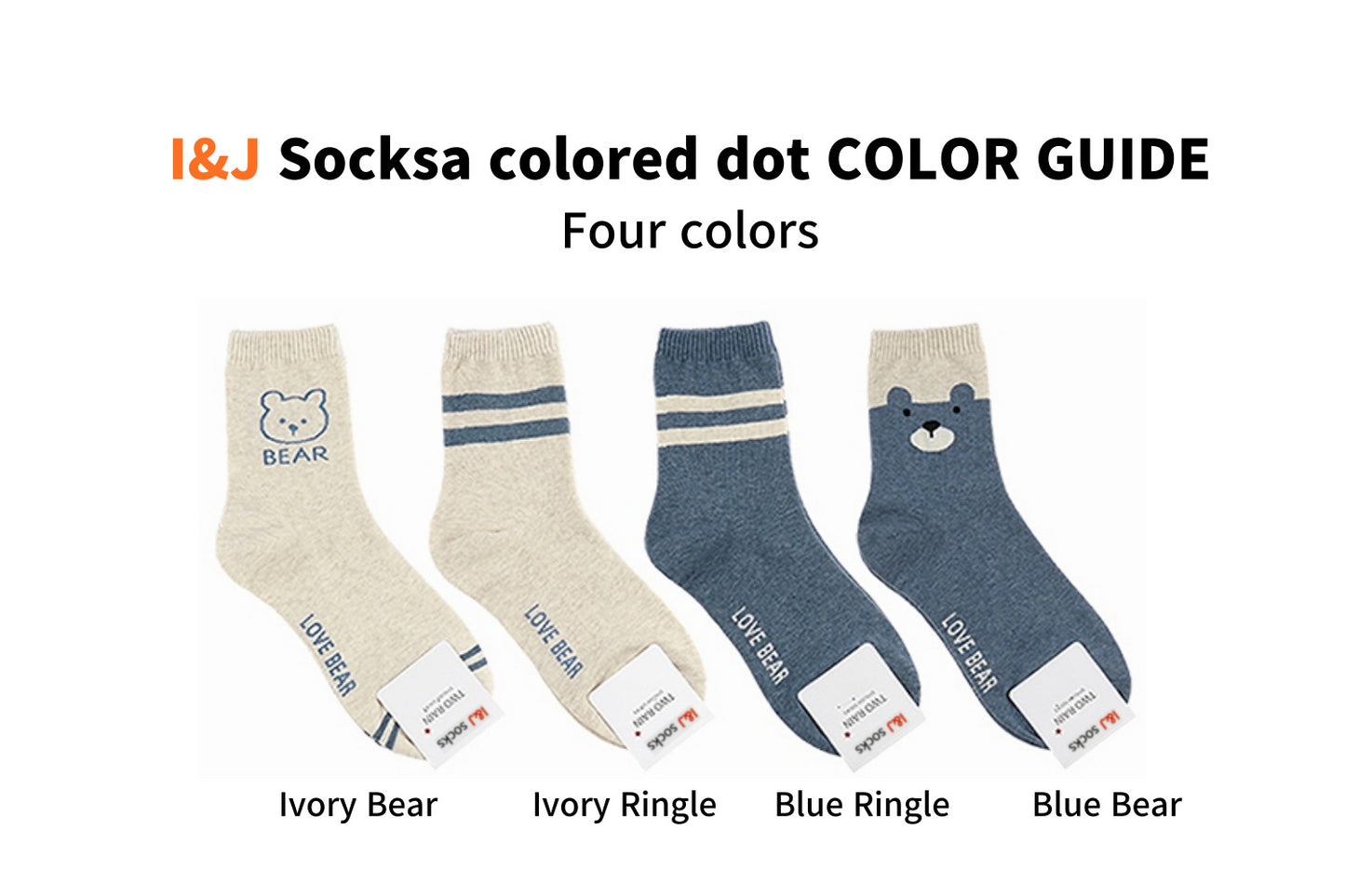 I&J Love Bear Socks Elastic Ankle Length Cotton Socks Aesthetic Socks Cute Socks Lightweight Low Cut Socks for Women(4pairs/8pairs)