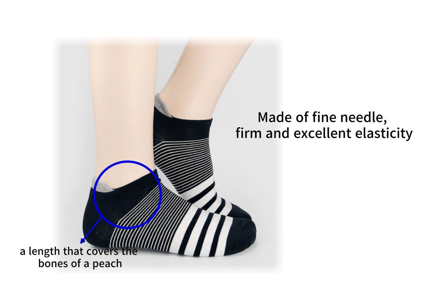 I&J Men's Gentlemen High-Quality Cotton Socks Tap Sneakers Stripe Patterned No-Show Socks, (4 Pairs / 8 Pairs / 12 Pairs)