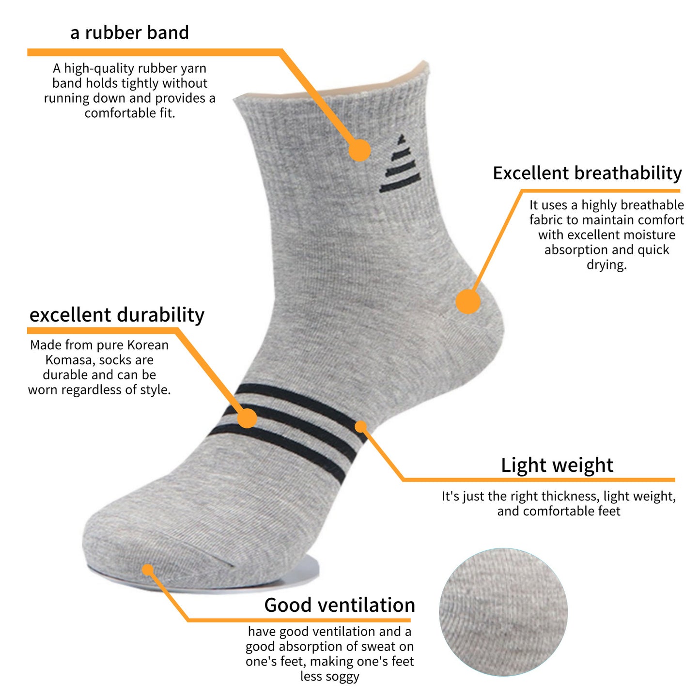 I&J Men's gentleman, sports triangular socks Cotton Moisture Wicking Cushion Crew Socks(6Pairs/12pairs)