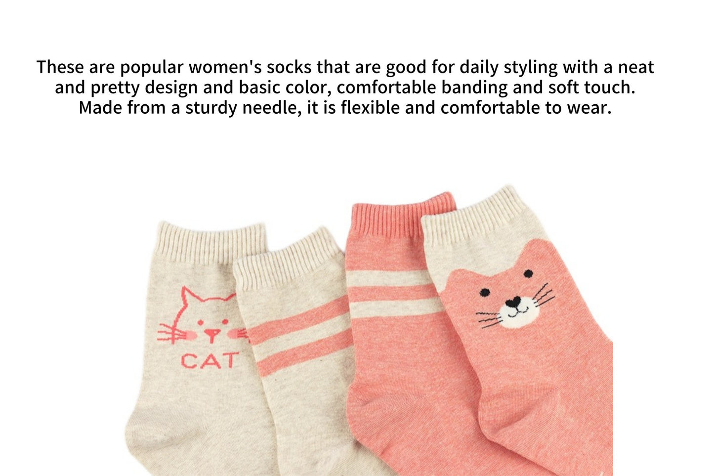 I&J Love cat Socks Elastic Ankle Length Cotton Socks Aesthetic Socks Cute Socks Lightweight Low Cut Socks for Women(4pairs/8pairs)