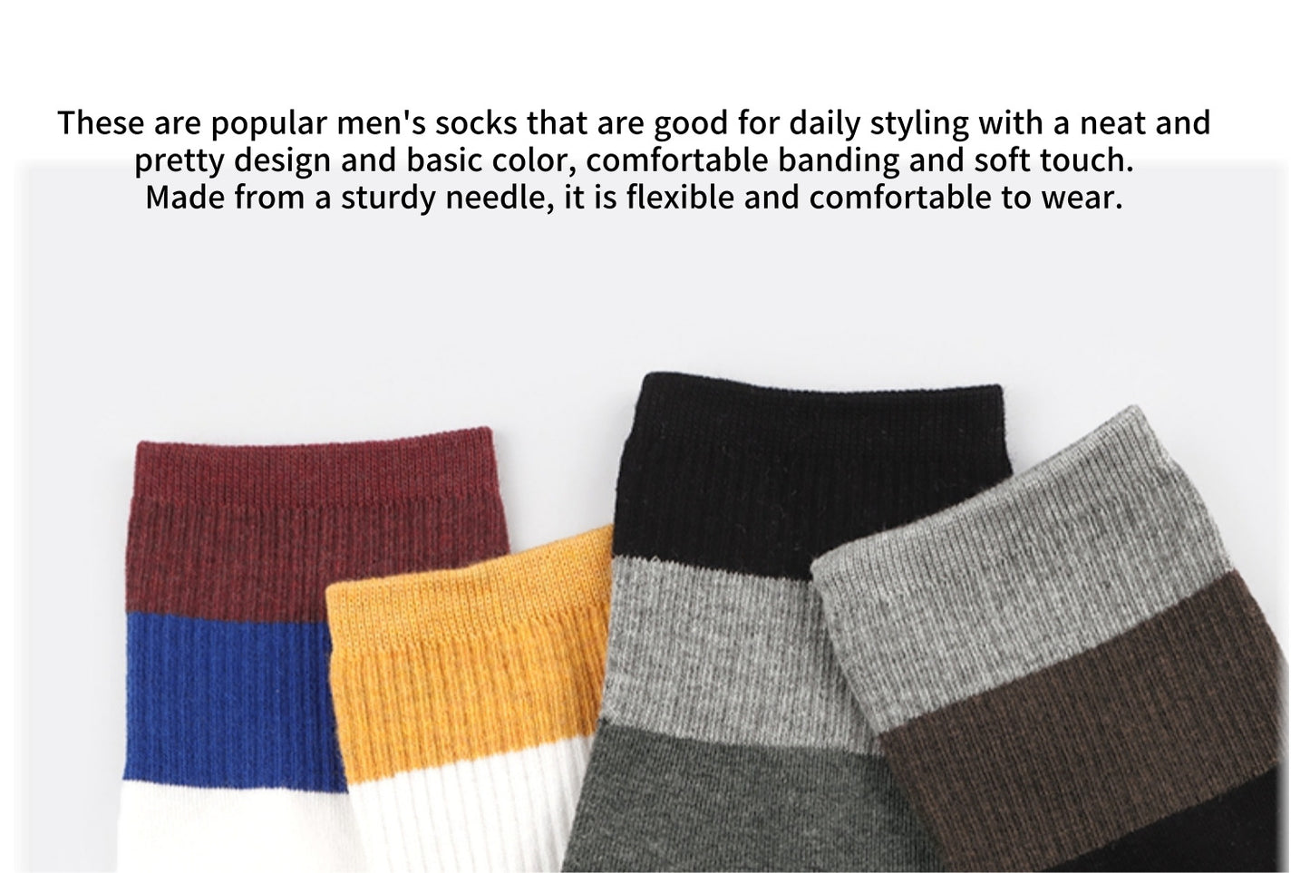 I&J Men's Two-Tone  Fashion Socks(4pairs/8pairs/12pairs)