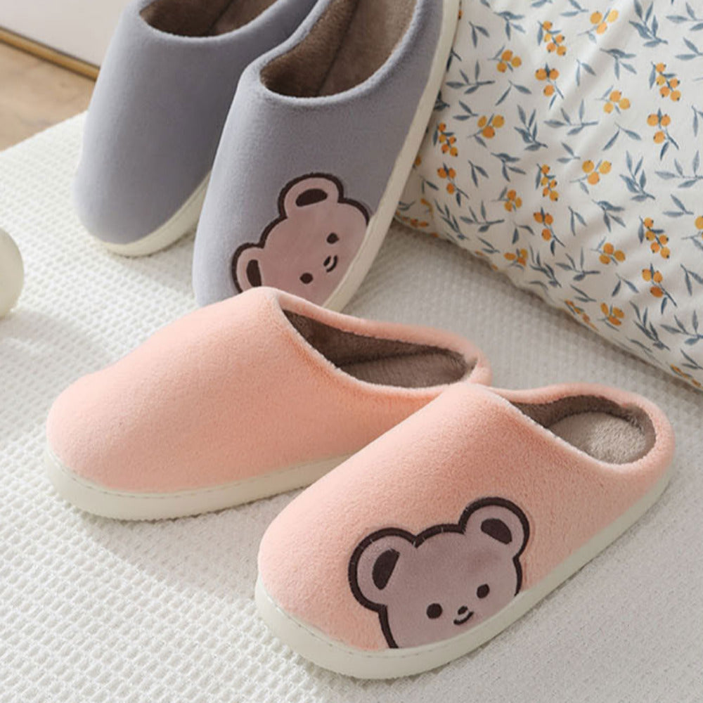 Winter Indoor Bear Microfiber Slippers