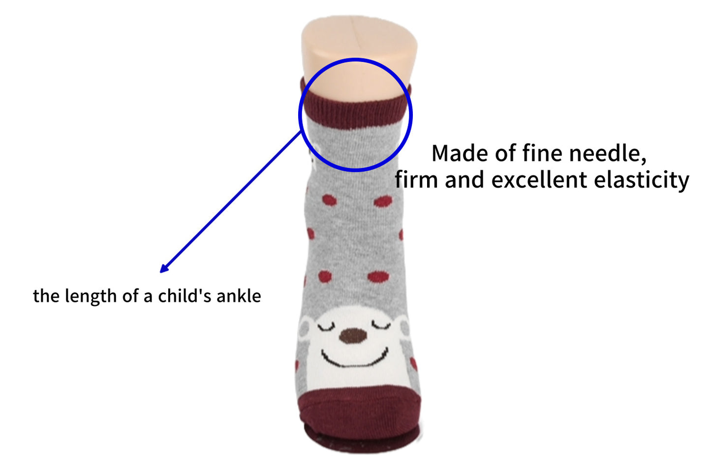 I&J child smile Bear Socks Elastic Ankle Length Cotton Socks Aesthetic Socks Cute Socks Lightweight Low Cut Socks for child(6pairs/12pairs)