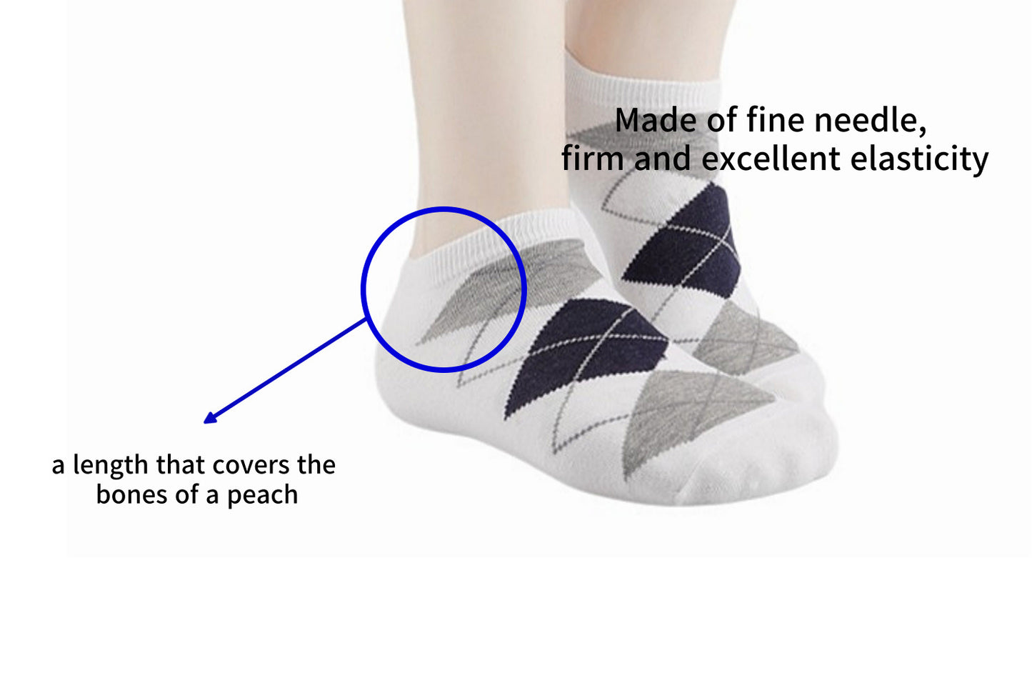 I&J Mens Multi-Pack argyle pattern Cotton Socks Ankle Thin Breathable Summer Comfort Low Cut Socks(3pairs/6pairs/12pairs)