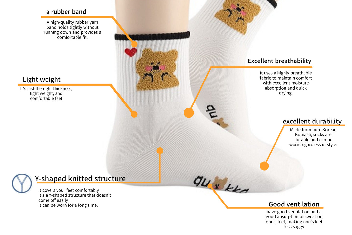 I&J  love quokka Socks Elastic Ankle Length Cotton Socks Aesthetic Socks Cute Socks Lightweight Low Cut Socks for Women(5pairs/10pairs)