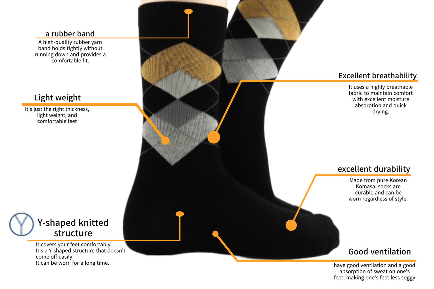 I&J Men's  hippie plaid pattern socks with long neck  fashion socks (4pairs /8pairs/12pairs)