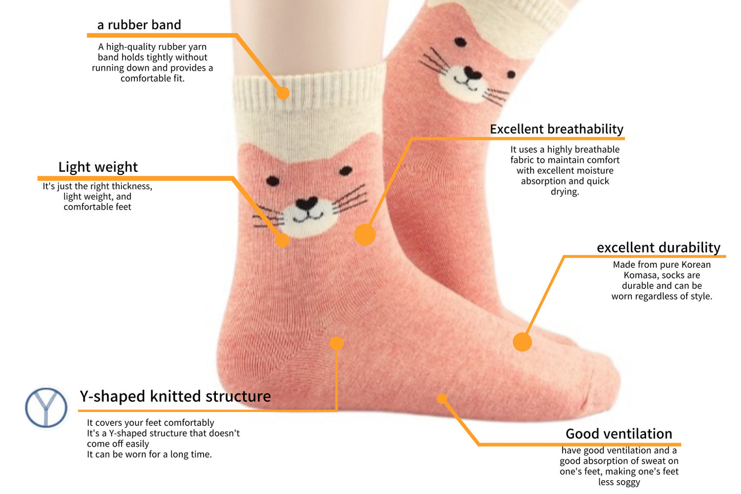 I&J Love cat Socks Elastic Ankle Length Cotton Socks Aesthetic Socks Cute Socks Lightweight Low Cut Socks for Women(4pairs/8pairs)