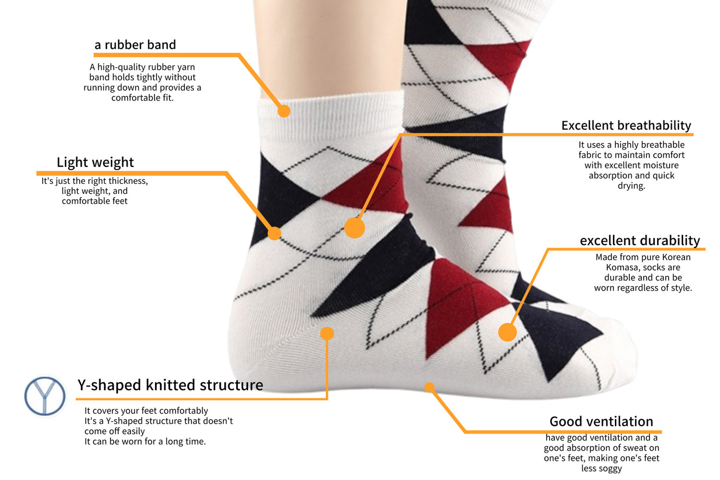 I&J Men's Two-Tone Argyle Patterned Fashion Socks(4pairs/8pairs/12pairs)