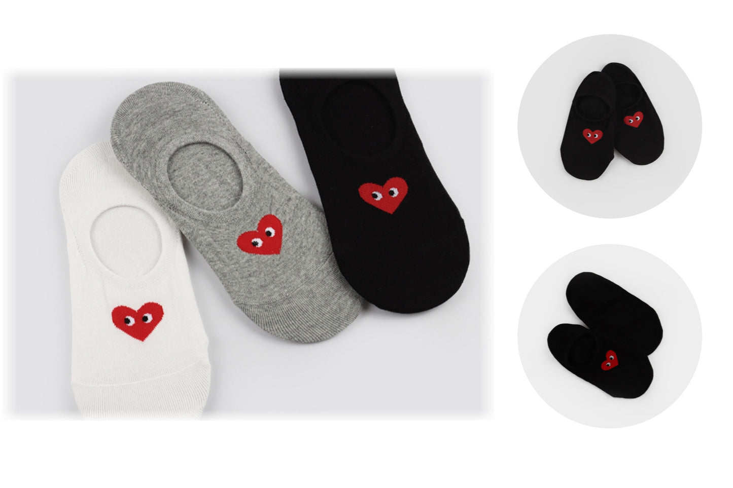 I&J Female Fake MUJI Heart Heart-fluttering Socks(3pairs/6pairs/9pairs)