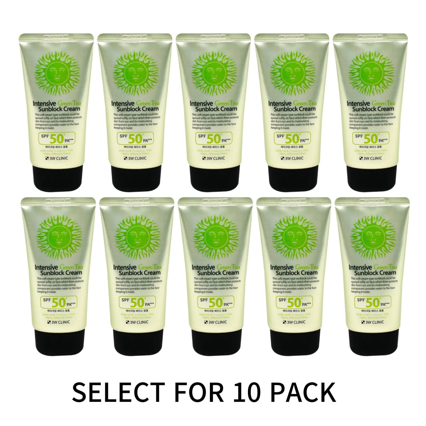 3W Clinic Intensive Green Tea Sunblock Cream SPF 50+PA+++ 70ml