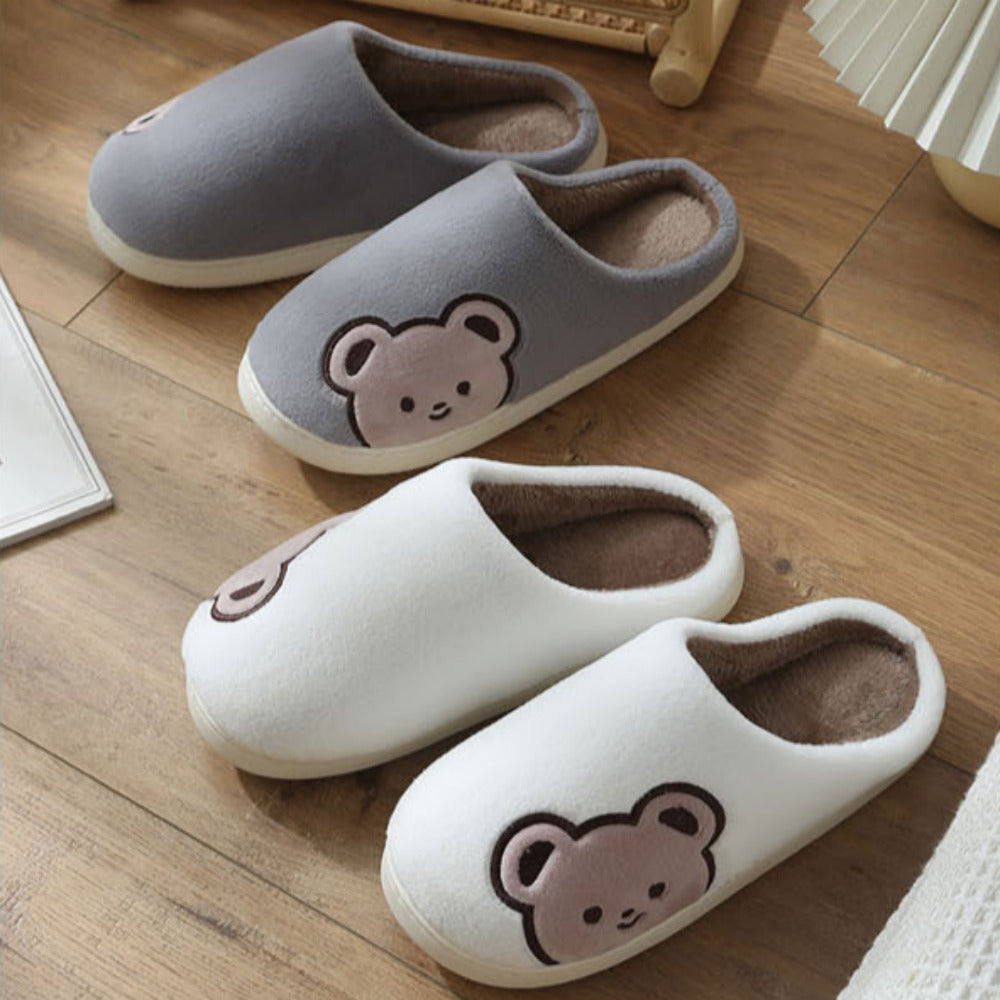 Winter Indoor Bear Microfiber Slippers