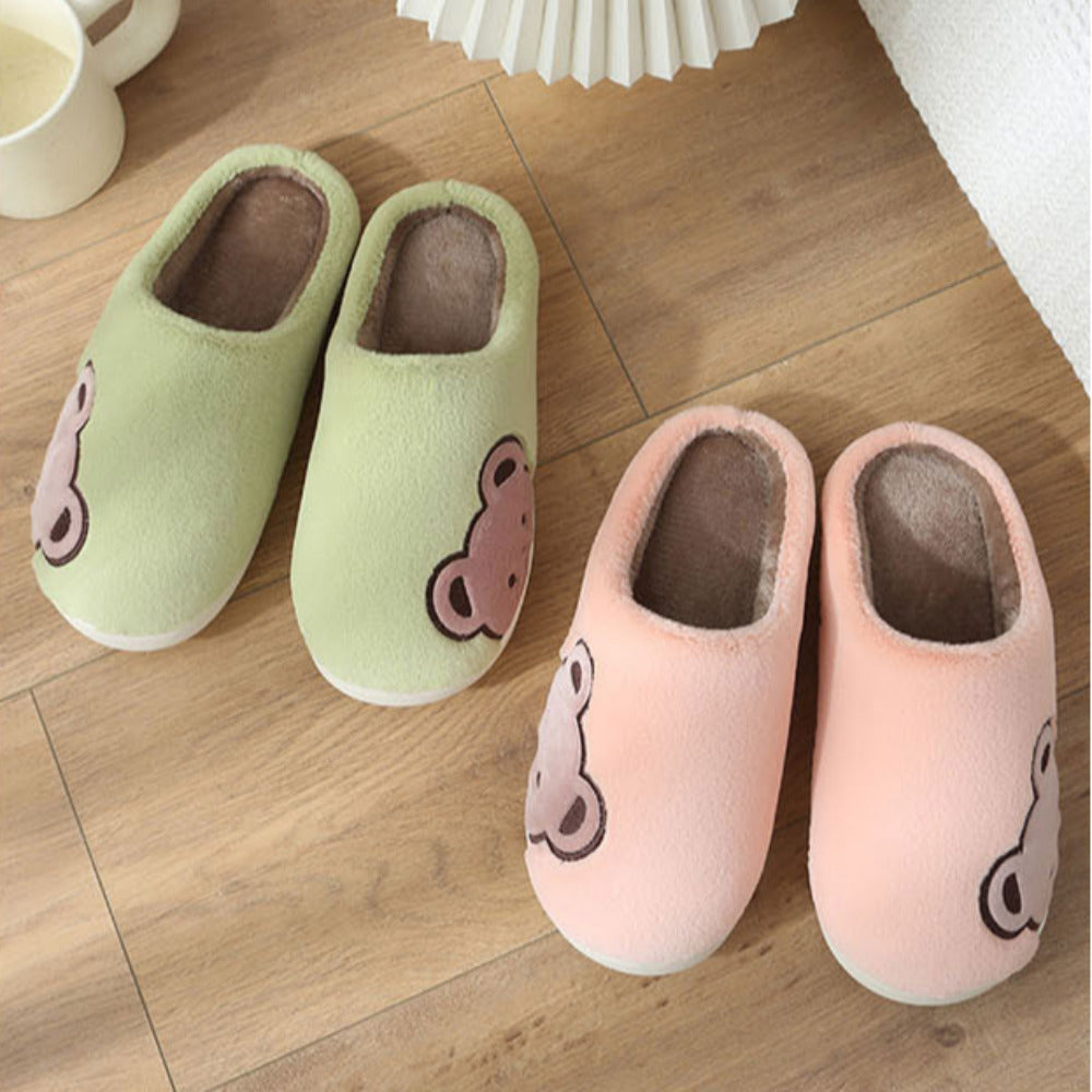 Winter Indoor Bear Microfiber Slippers