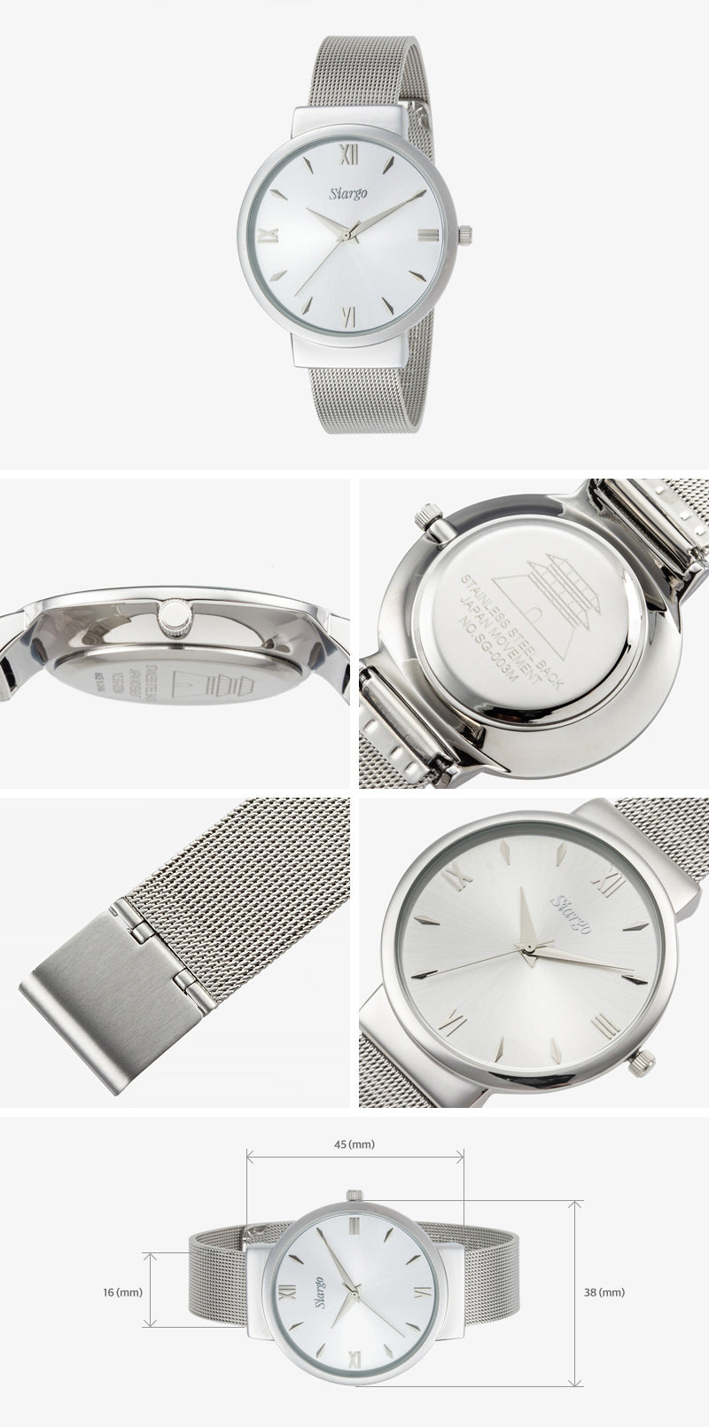 SIARGO CLOVE Mesh Strap Watch for Men